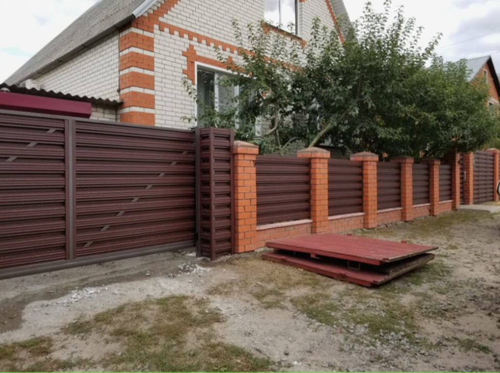 Откатные ворота из профлиста — выполненные объекты, фото 10